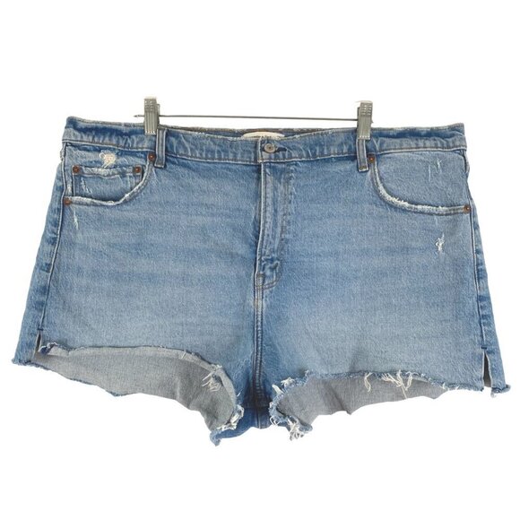 Abercrombie & Fitch Denim The Mom Shorts Size 35/20 High Rise Distressed SS-1508 - Picture 1 of 7